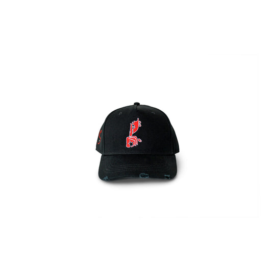 Distressed SE Hat Red/Black